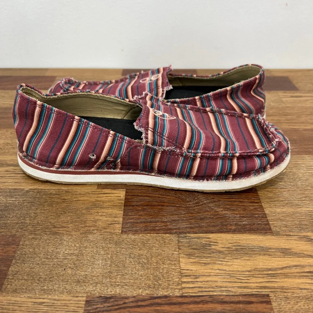 Twisted‎ X Womens Hooey Serape Slip On 7 Canvas Stripe Multicolor Beach Western